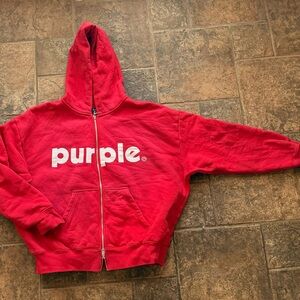 Purple Brand Zip Red Hoodie Men’s XL